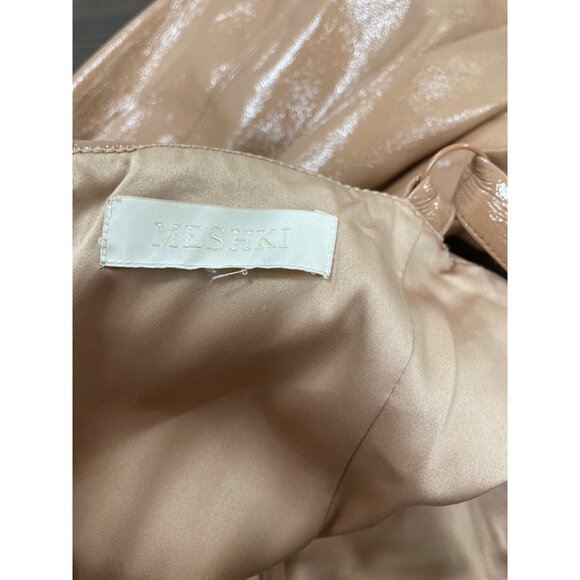 Meshki Faux Leather Strap Mini Dress Size M/L - Picture 5 of 7